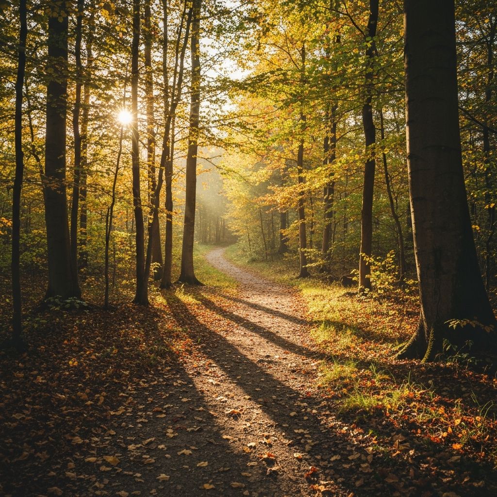 Nature trail at golden hour